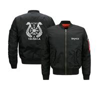 Viking Runes Autumn Winter Warm Comfy Flight Jackets Windproof Waterproof Thick Bomber Jackets Coat for Men(Black2,M)