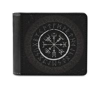 Viking Runes Men's PU Leather Wallet Wallet Card Holder Card Holder Money Clip Wallet for Men, White, One Size,