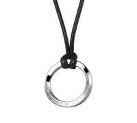 Viking Runes Necklace for Men: Silver Nordic 24 Futhark Pendant with Möbius Twist - Stainless Steel Norse Amulet Ancient Protection Talisman Celtic Pagan Jewellery Gift