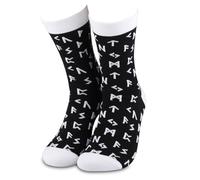Viking Runes Socks Norse Pagan Socks Viking Symbols Gift Divination Gift Norse Mythology Gifts (UK, Alpha, One Size, Regular, Regular, Viking Runes Socks)