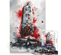 Viking Runestone 1000 Piece Jigsaw Puzzles Mental Dexterity Gentle Engagement Flawless Fit (38x26cm)