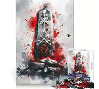 Viking Runestone Jigsaw Puzzle 1000 Piece for Adults Cognitive Workout Casual Enjoyment No Rough Edges Memorable Gift (50x75cm)