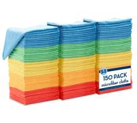 VIKING S&T INC. 150 Pack Microfiber Cleaning Cloth, Bulk Microfiber Towel for Home, Reusable and Lint Free Cloth Towels for Car, Assorted Colors, 11.5 Inch x 11.5 Inch, 150 Count