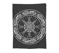 Viking Scandinavian Dragon Sofa Blanket,Nordic Pagan Rune Blanket,Washable,camping Trips, Available Various Sizes,Gift
