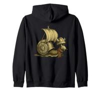 Viking Scotish Snail Celtic Longship Scarf Zip Hoodie
