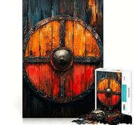 Viking Shield 1000 Piece Jigsaws for Adults Brain Recall Game Tight Interlock No Gaps Calming Mental Break Activity (38x52cm)