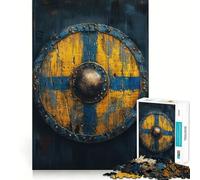 Viking Shield Jigsaw 1000 Pieces Memory Skill Fun Smooth Edge Perfect Interlock Fun-filled Way to Fill Empty Hours (50x75cm)