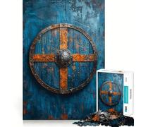Viking Shield Jigsaw for Teenagers1000 Pieces Mind Boost Game Firm Fit Secure Assembly Bonding Activity for Loved Ones (50x75cm)