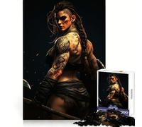 Viking Shield-maiden 1000 Pieces Jigsaw Puzzles for Teenagers Strategic Think Serene Escape Clean Cut Thoughtful Xmas (38x26cm)