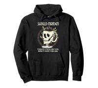 Viking Shield Maiden Coffee Norse Warrior Skull Humor Art Pullover Hoodie