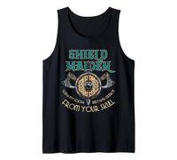 Viking Shield Maiden Coffee Norse Warrior Skull Humor Art Tank Top
