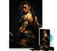 Viking Shield-maiden Jigsaw for Adults1000 Pieces Brain Focus Game Precision Cut Smooth Edges Amusing Challenge for Waiting Time (38x52cm)