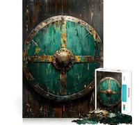 Viking Shield on The Wall 1000 Piece Puzzle For Adults Mind Skill Play Laser Cut for Flawless Fit Rewarding Activity for Rainy Days (50x75cm)