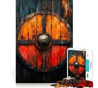 Viking Shield Puzzle for Adults 1000 Pieces Memory Play Game Firm Fit Secure Assembly Meaningful Connection Building Game (50x75cm)