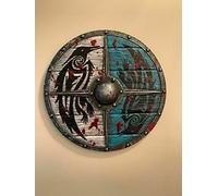 Viking Shield Wooden Medieval Raven Battle Warrior Knight Shield Armor Role Play 24 inch Blue And Black