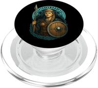 Viking Shieldmaiden Spear Round Shield Huginn Muninn Elder PopSockets PopGrip for MagSafe