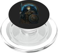 Viking Shieldmaiden Spear Round Shield Huginn Muninn Elder PopSockets PopGrip for MagSafe