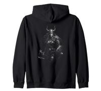 Viking Shieldmaiden Woman Warrior With Axe And Shield Zip Hoodie