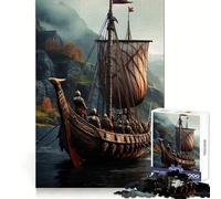 Viking Ship on Misty Waters 1000 Pieces Puzzles for Adults Memory Enhance Gentle Pastime Accurate Cut Thoughtful Gift (38x52cm)