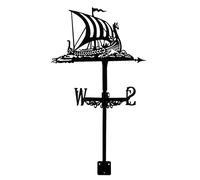 Viking Ship Weather Vane For Roof Metal Construction Weathervane, Sailing Ship Direction Wind Vane For Garden Home Sheds Fence Posts Pergola