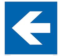 Viking Signs Custom Mandatory: Left arrow Sign - 300x300mm - S30, Blue/White