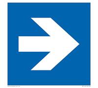 Viking Signs Custom Mandatory: Right arrow Sign - 200x200mm - S20, Blue/White