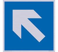 Viking Signs Custom Mandatory: Up left arrow Sign - 200x200mm - S20, Blue/White