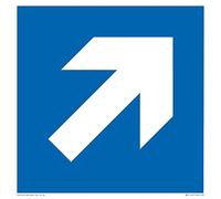 Viking Signs Custom Mandatory: Up right arrow Sign - 200x200mm - S20, Blue/White