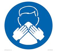 Viking Signs Custom Mandatory: Use a tissue Sign - 200x200mm - S20, Blue/White