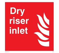 Viking Signs Dry riser inlet Sign - 200x200mm - S20, Red/White