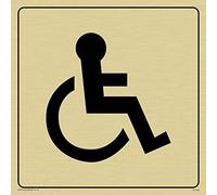 Viking Signs DV1030-S15-GV Disabled Toilet Symbol - Toilet Door Sign, Positive Black Text with Border, Vinyl Gold Sticker, 150 mm H x 150 mm W,Green