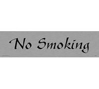 Viking Signs DV901-L26-MS "No Smoking" Sign, Gazelle Font, 1 mm Stainless Steel, 225 mm H x 60 mm W