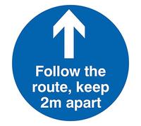 Viking Signs Follow the route, keep 2m apart sign - FLOOR VINYL