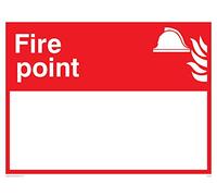 Viking Signs FV345-A3L-V "Fire Point" with Blank Space Sign, Vinyl/Sticker, 400 mm H x 300 mm W