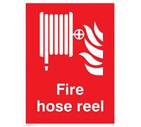 Viking Signs FV347-A3P-1M "Fire Hose Reel" Sign, 1 mm Plastic Semi-Rigid, 300 mm H x 400 mm W