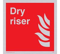 Viking Signs FV366-S10-SV "Dry Riser" Sign, Vinyl Silver Sticker, 100 mm H x 100 mm W