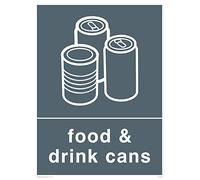Viking Signs IJ1419-A5P-V Recycling-Food and Drink Cans Sign, Vinyl, 200 mm H x 150 mm W