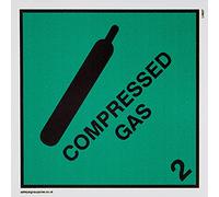Viking Signs LN637-S10-MG "Compressed Gas" Sign, 1 mm Flexible Magnetic, 100 mm x 100 mm
