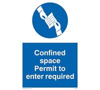 Viking Signs MA297-A6P-V "Confined Space Permit To Enter Required" Sign, Vinyl, 150 mm H x 100 mm W