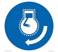 Viking Signs Mandatory: Start engine in launch sequence Sign - 200x200mm - S20, Blue/White