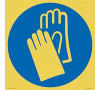 Viking Signs Mandatory: Wear protective gloves Sign - 300x300mm - S30, Blue/White