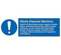 Viking Signs MM188-L31-V Waste Disposal Machine Rules Sign, Vinyl, 100 mm x 300 mm