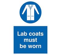 Viking Signs MP1333-A4P-3M "Lab Coats Must Be Worn" Sign, 3 mm Rigid Plastic, 300 mm H x 200 mm W