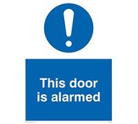 Viking Signs MQ260-A5P-V "This Door Is Alarmed" Sign, Vinyl, 200 mm H x 150 mm W