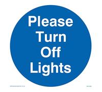 Viking Signs MV1463-S10-1M "Please Turn Off Lights" Sign, 1 mm Semi-Rigid Plastic, 100 mm H x 100 mm W