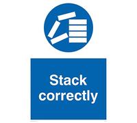 Viking Signs MV310-A2P-V "Stack Correctly" Sign, Vinyl, 600 mm H x 400 mm W