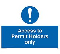 Viking Signs MV316-A3L-3D "Access To Permit Holders Only" Sign, 3 mm Rigid Double Sided PVC, 300 mm H x 400 mm W
