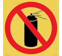Viking Signs P906 Prohibition: No aerosol Sign - 300x300mm - S30,Red/White
