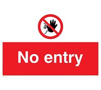 Viking Signs PA26-A4L-3M "No Entry" Sign, Plastic, 3 mm Rigid, 200 mm H x 300 mm W