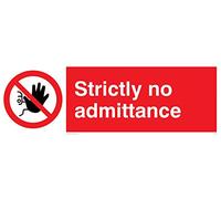 Viking Signs PA28-L62-V "Strictly No Admittance" Sign, Vinyl, 200 mm H x 600 mm W